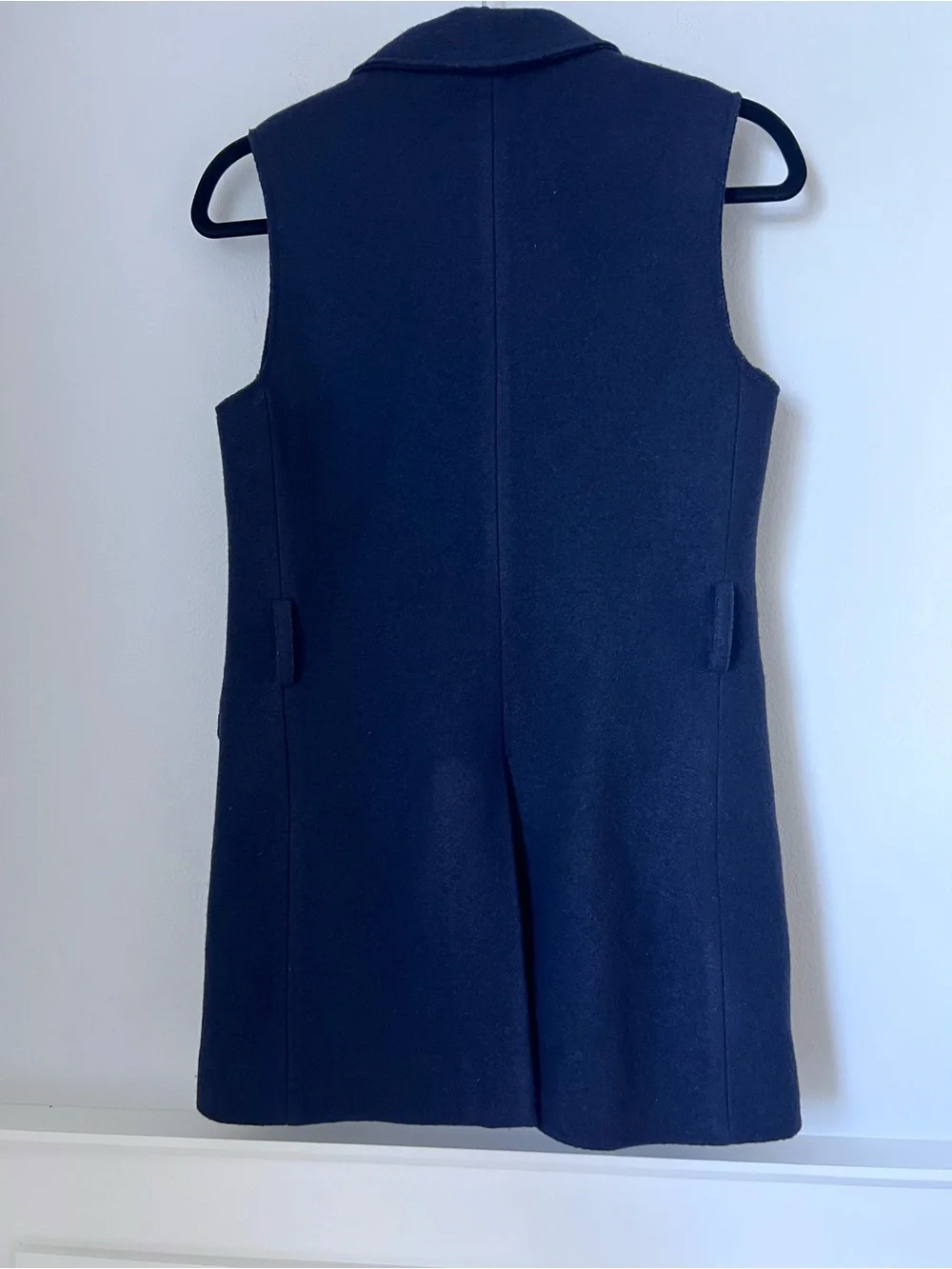 The Fold navy blue Sleeveless Double-Breasted Vest Coat